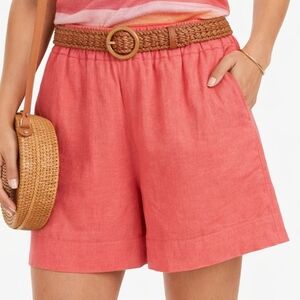 NWT Banana Republic Linen Blend Easy Shorts Coral Pink XS Spring Easter Coastal